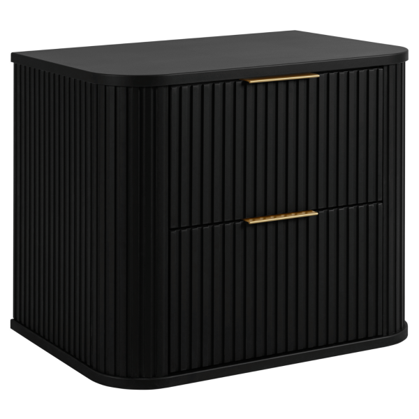 Stylowa Szafka Łazienkowa Wisząca pod Umywalkę 60 cm Ryfle Czarna ELEGANCE