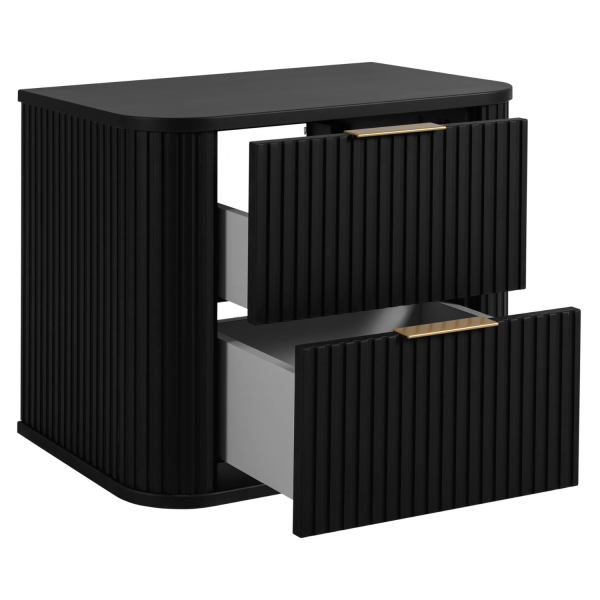 Stylowa Szafka Łazienkowa Wisząca pod Umywalkę 60 cm Ryfle Czarna ELEGANCE