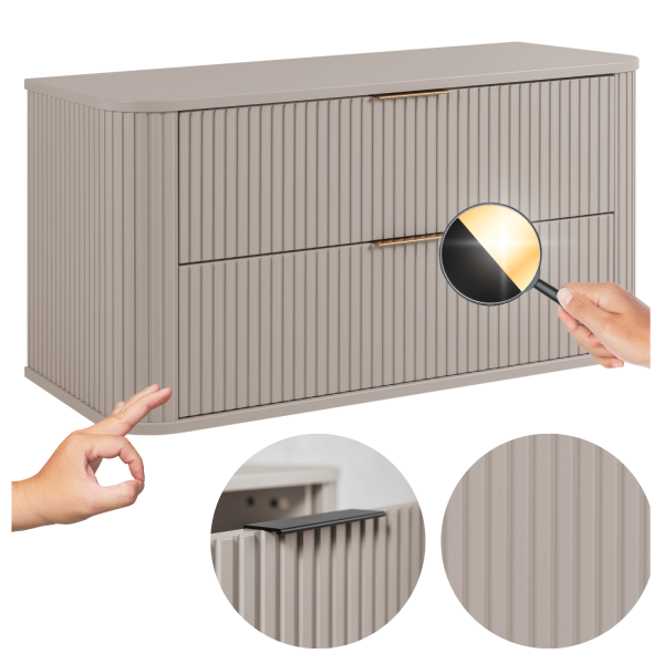 Elegancka Łazienkowa Szafka pod Umywalkę 100 cm Ryfle Kaszmir Beż ELEGANCE
