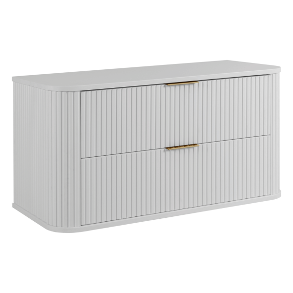 Nowoczesna Szafka Wisząca pod Umywalkę Łazienkowa 100 cm Biała Ryfle Elegancka ELEGANCE