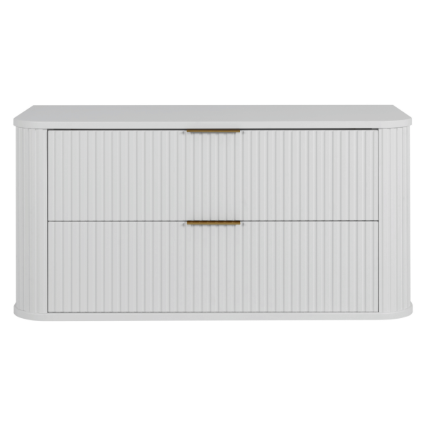 Nowoczesna Szafka Wisząca pod Umywalkę Łazienkowa 100 cm Biała Ryfle Elegancka ELEGANCE