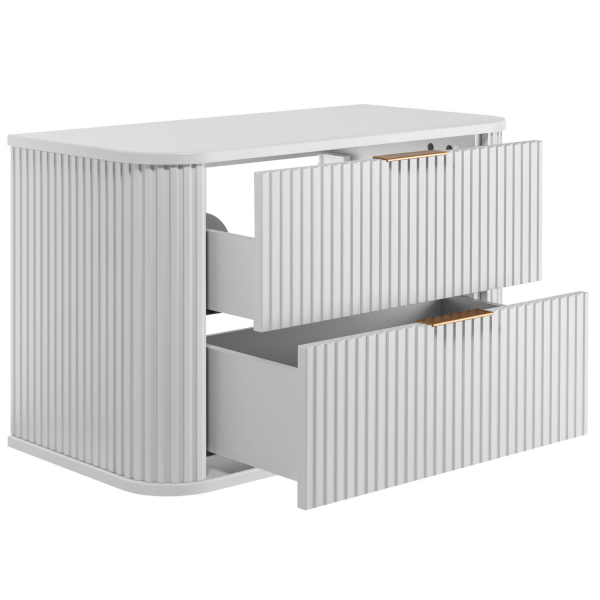 Szafka Łazienkowa pod Umywalkę 80 cm Biała ELEGANCE Lewy Front