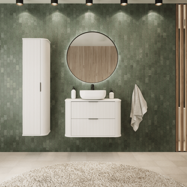 Szafka Łazienkowa pod Umywalkę 80 cm Biała ELEGANCE Aranżacja