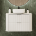 Szafka Łazienkowa pod Umywalkę 80 cm Biała ELEGANCE Aranżacja Zbliżenie