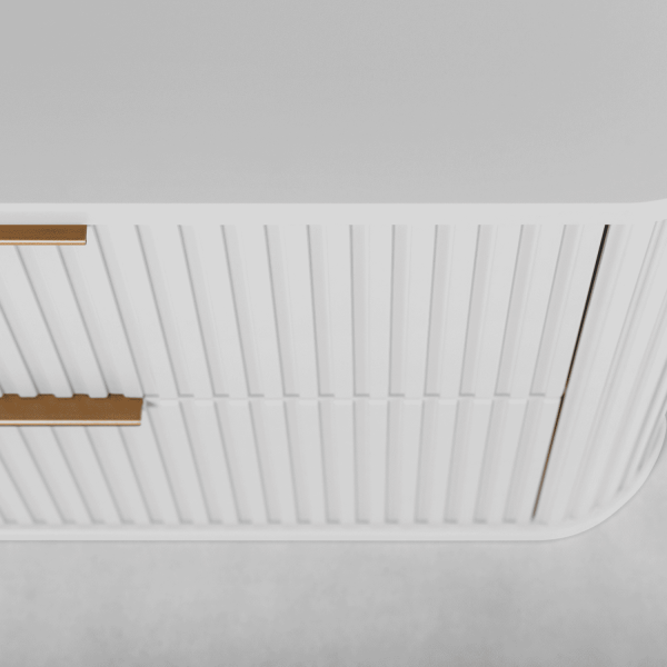 Szafka pod Umywalkę 80 cm Biała ELEGANCE Zbliżenie Frontu od Góry