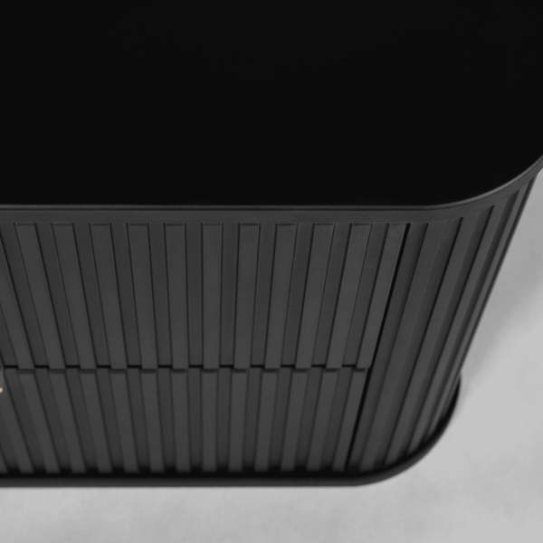 Szafka Łazienkowa pod Umywalkę 80 cm Czarna ELEGANCE Zbliżenie na Front od Góry