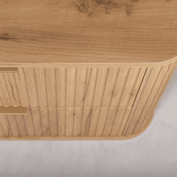 Szafka Łazienkowa pod Umywalkę 80 cm Złoty Dąb ELEGANCE Zbliżenie na Front od Góry