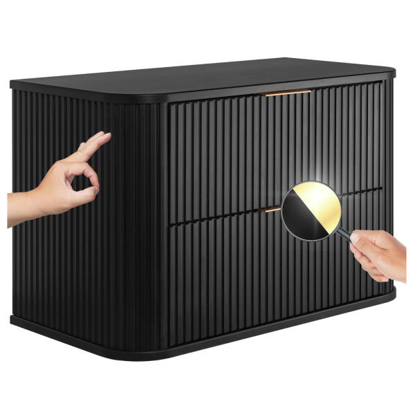 Szafka Łazienkowa pod Umywalkę 80 cm Czarny ELEGANCE Dwa Kolory Uchwytów
