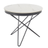 Okrągły Stolik Kawowy 60 cm Designerski Biały Marmur do Salonu Loft LEILA 2 Halmar