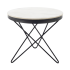 Okrągły Stolik Kawowy 60 cm Designerski Biały Marmur do Salonu Loft LEILA 2 Halmar