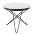 Okrągły Stolik Kawowy 60 cm Designerski Biały Marmur do Salonu Loft LEILA 2 Halmar