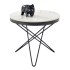 Okrągły Stolik Kawowy 60 cm Designerski Biały Marmur do Salonu Loft LEILA 2 Halmar