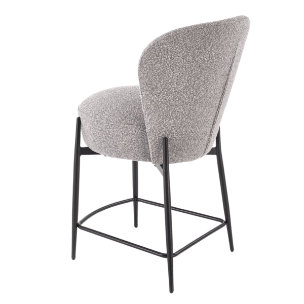 Elegancki Hoker Tapicerowany Popielaty Krzesło Barowe Do Kuchni i Baru Loft H126 Halmar