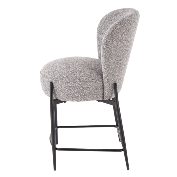 Elegancki Hoker Tapicerowany Popielaty Krzesło Barowe Do Kuchni i Baru Loft H126 Halmar