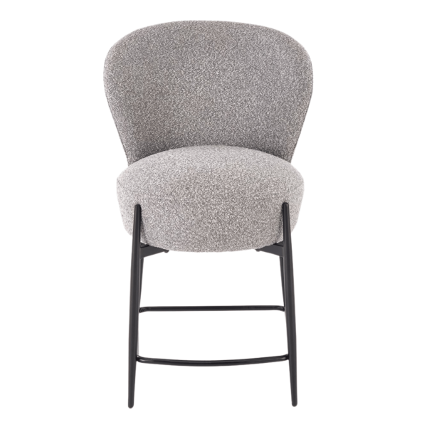 Elegancki Hoker Tapicerowany Popielaty Krzesło Barowe Do Kuchni i Baru Loft H126 Halmar