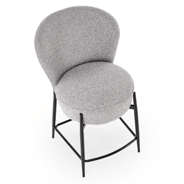 Elegancki Hoker Tapicerowany Popielaty Krzesło Barowe Do Kuchni i Baru Loft H126 Halmar