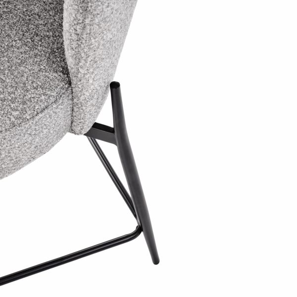 Elegancki Hoker Tapicerowany Popielaty Krzesło Barowe Do Kuchni i Baru Loft H126 Halmar
