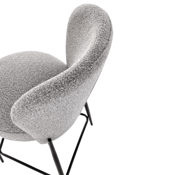 Elegancki Hoker Tapicerowany Popielaty Krzesło Barowe Do Kuchni i Baru Loft H126 Halmar