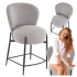 Elegancki Hoker Tapicerowany Popielaty Krzesło Barowe Do Kuchni i Baru Loft H126 Halmar