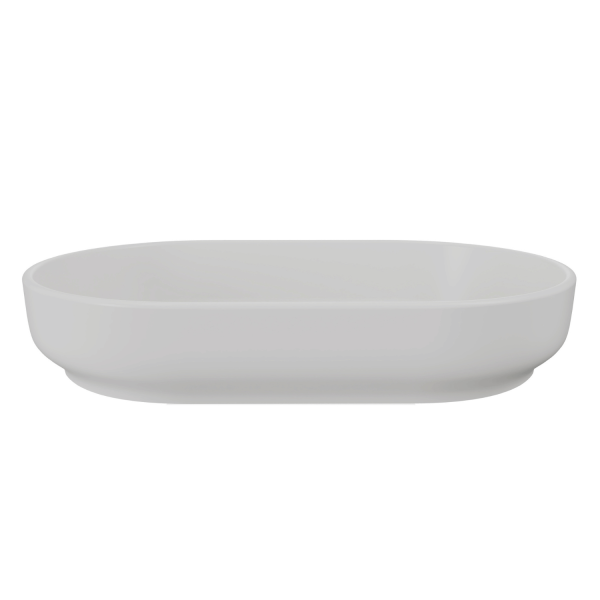 Umywalka Nablatowa Owalna do Łazienki 55 cm Ceramiczna Stawiana Jasny Beton Szara Matowa RIVER 2 COMAD