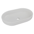 Umywalka Nablatowa Owalna do Łazienki 55 cm Ceramiczna Stawiana Jasny Beton Szara Matowa RIVER 2 COMAD
