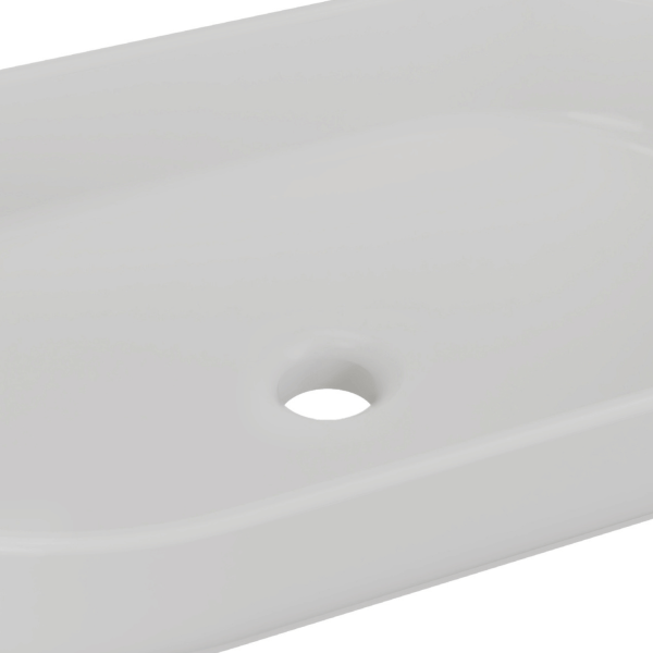 Umywalka Nablatowa Owalna do Łazienki 55 cm Ceramiczna Stawiana Jasny Beton Szara Matowa RIVER 2 COMAD