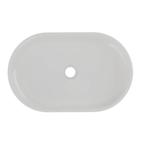 Umywalka Nablatowa Owalna do Łazienki 55 cm Ceramiczna Stawiana Jasny Beton Szara Matowa RIVER 2 COMAD