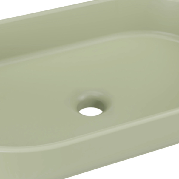 Zielona Umywalka Nablatowa Pastelowa do Łazienki Matowa 55 cm Owalna RIVER 2 COMAD