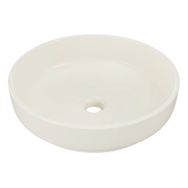 Umywalka Nablatowa do Łazienki Kość Słoniowa Okrągła Kremowa Mat Pastelowa 40 cm RIVER 1 COMAD