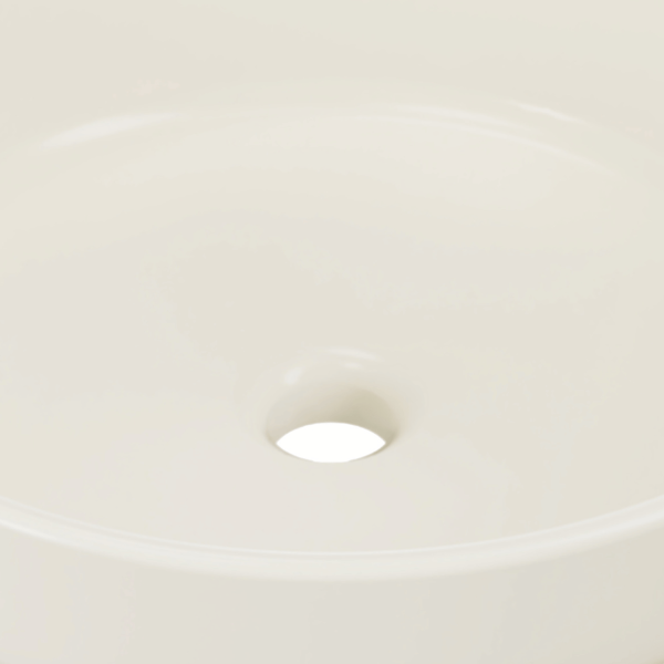 Umywalka Nablatowa do Łazienki Kość Słoniowa Okrągła Kremowa Mat Pastelowa 40 cm RIVER 1 COMAD