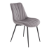 Nowoczesne Welurowe Krzesło do Salonu Jadalni Pikowane Szare Popielate Loft Velvet K589 Halmar