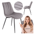 Nowoczesne Welurowe Krzesło do Salonu Jadalni Pikowane Szare Popielate Loft Velvet K589 Halmar