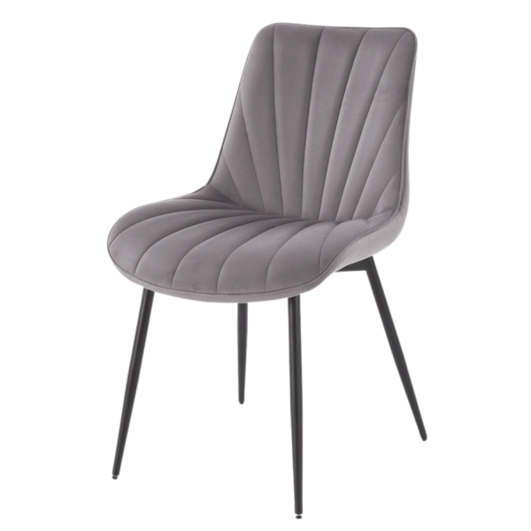Nowoczesne Welurowe Krzesło do Salonu Jadalni Pikowane Szare Popielate Loft Velvet K589 Halmar