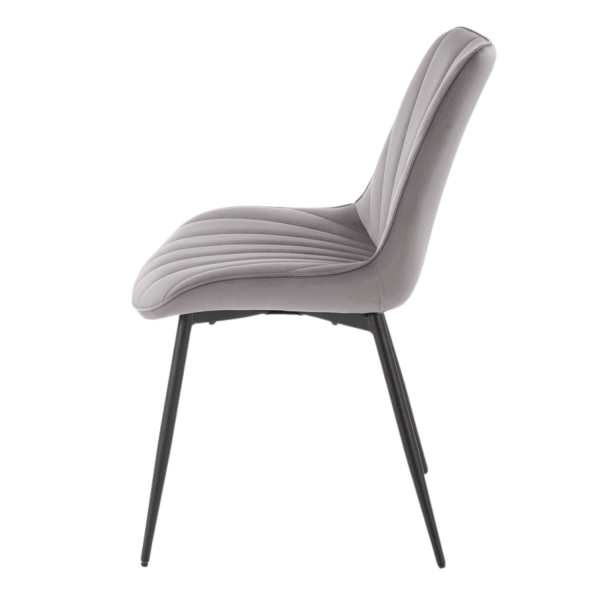 Nowoczesne Welurowe Krzesło do Salonu Jadalni Pikowane Szare Popielate Loft Velvet K589 Halmar