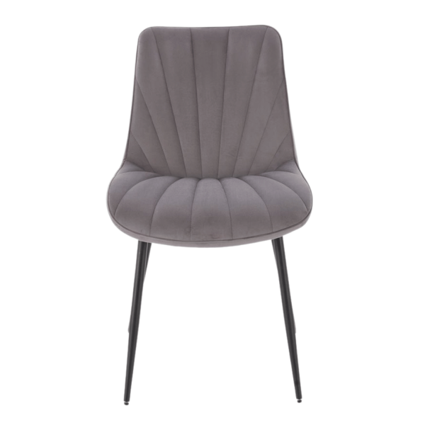 Nowoczesne Welurowe Krzesło do Salonu Jadalni Pikowane Szare Popielate Loft Velvet K589 Halmar