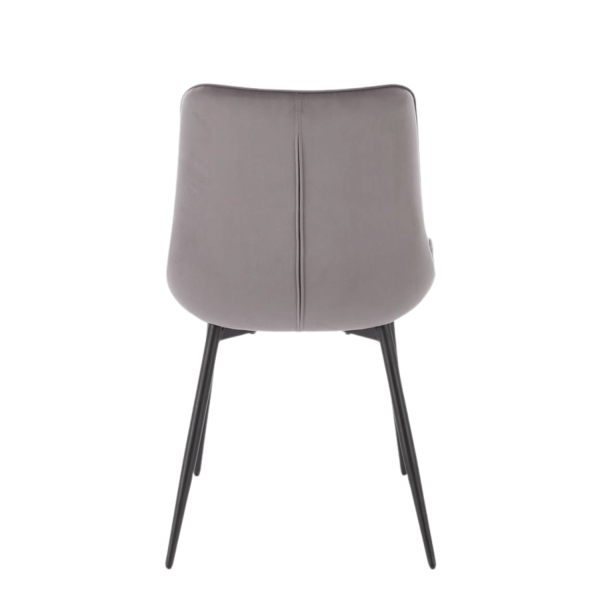 Nowoczesne Welurowe Krzesło do Salonu Jadalni Pikowane Szare Popielate Loft Velvet K589 Halmar