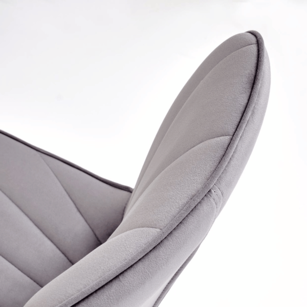Nowoczesne Welurowe Krzesło do Salonu Jadalni Pikowane Szare Popielate Loft Velvet K589 Halmar
