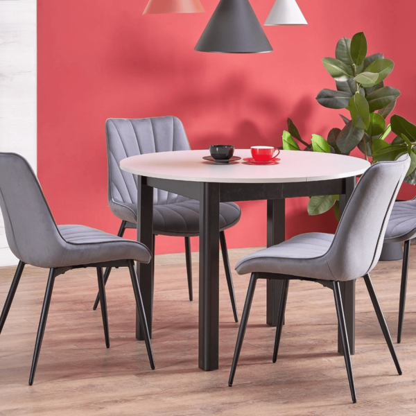 Nowoczesne Welurowe Krzesło do Salonu Jadalni Pikowane Szare Popielate Loft Velvet K589 Halmar