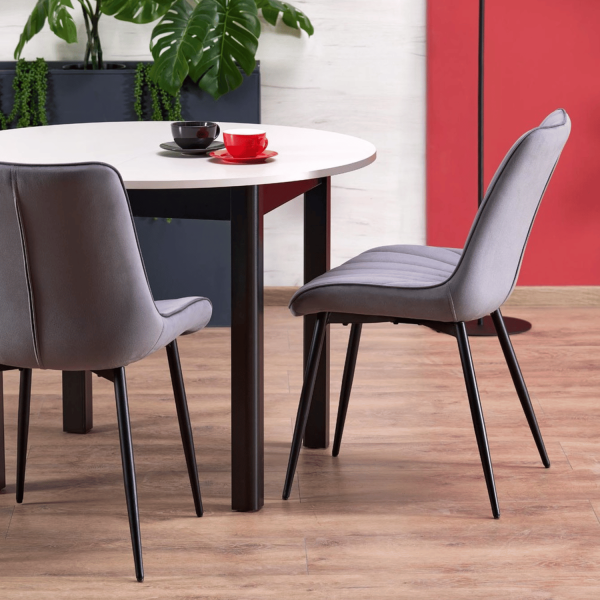 Nowoczesne Welurowe Krzesło do Salonu Jadalni Pikowane Szare Popielate Loft Velvet K589 Halmar