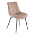 Nowoczesne Welurowe Krzesło do Salonu Jadalni Beżowe Pikowane Loft Velvet K589 Halmar
