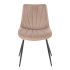 Nowoczesne Welurowe Krzesło do Salonu Jadalni Beżowe Pikowane Loft Velvet K589 Halmar