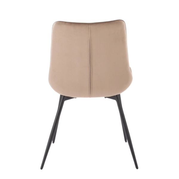 Nowoczesne Welurowe Krzesło do Salonu Jadalni Beżowe Pikowane Loft Velvet K589 Halmar