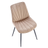 Nowoczesne Welurowe Krzesło do Salonu Jadalni Beżowe Pikowane Loft Velvet K589 Halmar
