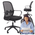 Nowoczesny Ergonomiczny Fotel Biurowy Obrotowy do Biurka Komputera TILT Czarny Siatka ORCANO Halmar
