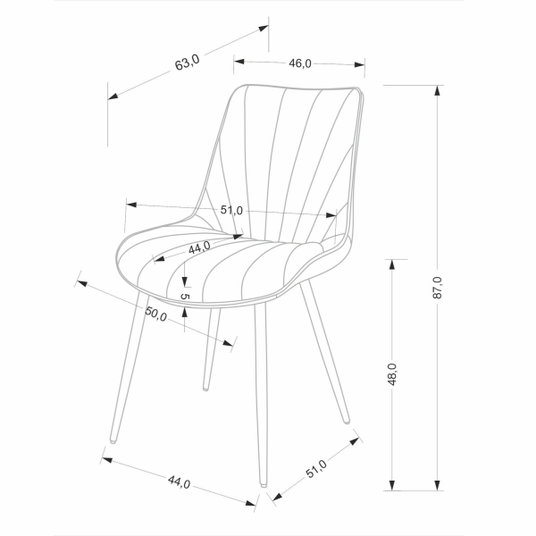 Nowoczesne Welurowe Krzesło do Salonu Jadalni Beżowe Pikowane Loft Velvet K589 Halmar