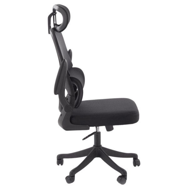 Nowoczesny Ergonomiczny Fotel Obrotowy Biurowy do Biurka Czarny z Mechanizmem TILT Siatka SOREN Halmar
