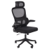Nowoczesny Ergonomiczny Fotel Obrotowy Biurowy do Biurka Czarny z Mechanizmem TILT Siatka SOREN Halmar