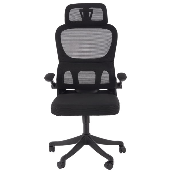 Nowoczesny Ergonomiczny Fotel Obrotowy Biurowy do Biurka Czarny z Mechanizmem TILT Siatka SOREN Halmar