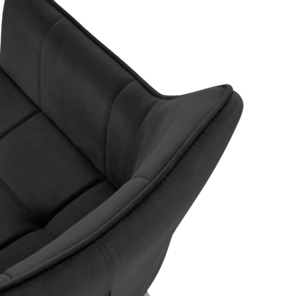 Nowoczesne Krzesło Obrotowe z Podłokietnikami do Salonu Jadalni Pikowane Welurowe Czarne Velvet Loft K588  Halmar