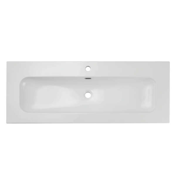 Nowoczesna Umywalka Meblowa 121x46 cm Biały Połysk Ceramiczna Duża  FLY COMAD
